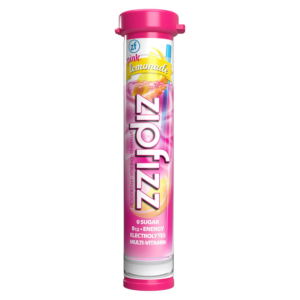 Zipfizz Multi-Vitamin Energy Hydration Drink Mix, Pink Lemon, 30 Tubes