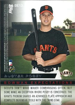 2010 Bowman Bowman Expectations #BE13 - Joe Mauer / Buster Posey - Minnesota Twins / San Francisco Giants