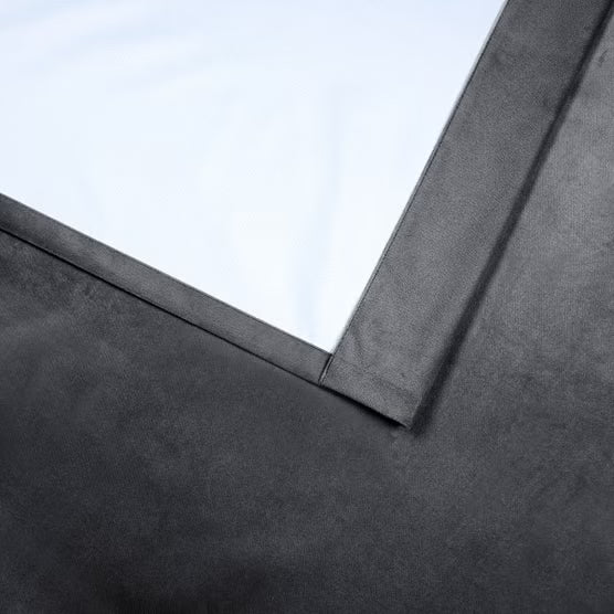 Total Blackout Gray Velvet Curtain Panels, 52 x 96 in, 2-Pack