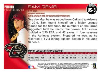 2010 Topps Update Sam Demel RC US-3 Arizona Diamondbacks