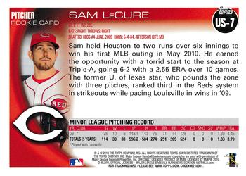 2010 Topps Update Sam LeCure RC US-7 Cincinnati Reds
