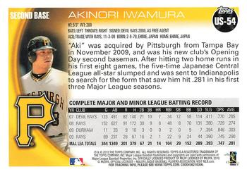 2010 Topps Update Akinori Iwamura US-54 Pittsburgh Pirates