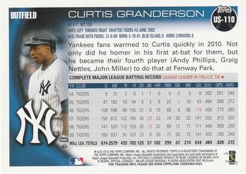 2010 Topps Update Curtis Granderson US-110 New York Yankees