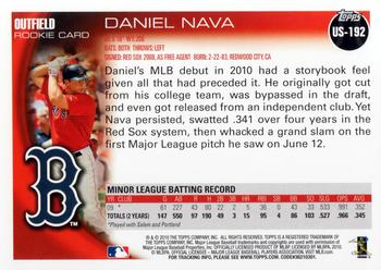 2010 Topps Update Daniel Nava RC US-192 Boston Red Sox