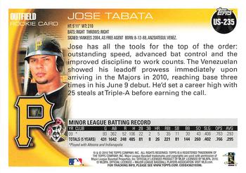 2010 Topps Update Jose Tabata RC US-235 Pittsburgh Pirates