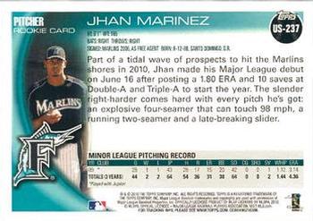 2010 Topps Update Jhan Marinez RC US-237 Florida Marlins