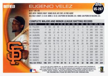 2010 Topps Update Eugenio Velez US-267 San Francisco Giants