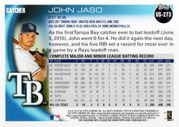 2010 Topps Update John Jaso US-273 Tampa Bay Rays