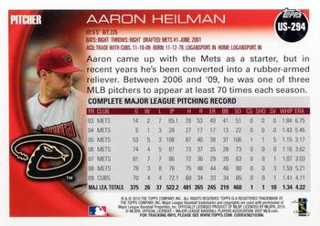 2010 Topps Update Aaron Heilman US-294 Arizona Diamondbacks