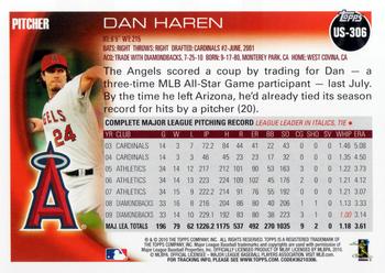 2010 Topps Update Dan Haren US-306 Los Angeles Angels