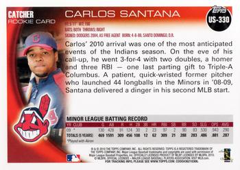 2010 Topps Update Carlos Santana RC US-330 Cleveland Indians