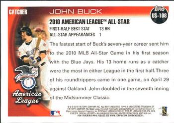 2010 Topps Update John Buck AS US-108 Toronto Blue Jays