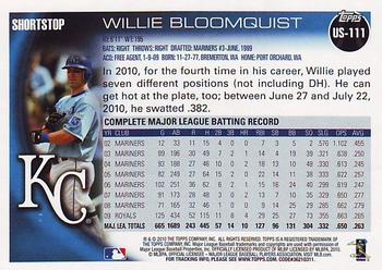 2010 Topps Update Willie Bloomquist US-111 Kansas City Royals