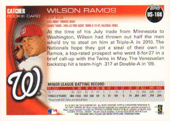 2010 Topps Update Wilson Ramos RC US-168 Washington Nationals