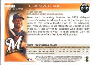 2010 Topps Update Lorenzo Cain RC US-173 Milwaukee Brewers
