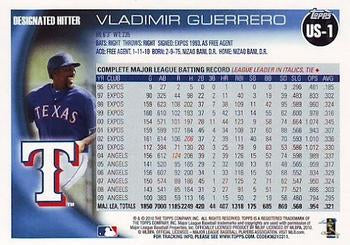 2010 Topps Update Vladimir Guerrero US-1 Texas Rangers