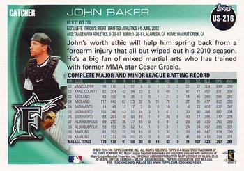 2010 Topps Update John Baker US-216 Florida Marlins