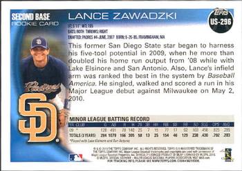 2010 Topps Update Lance Zawadzki RC US-296 San Diego Padres