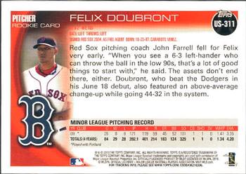 2010 Topps Update Felix Doubront RC US-311 Boston Red Sox