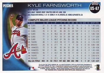 2010 Topps Update Kyle Farnsworth US-67 Atlanta Braves