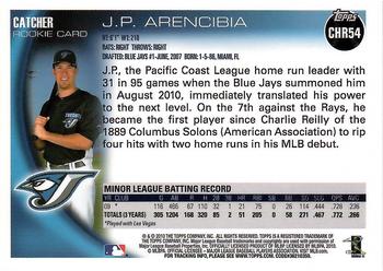 2010 Topps Update Chrome Rookie Refractor J.P. Arencibia #CHR54 Toronto Blue Jays