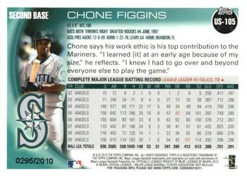 2010 Topps Update Gold Parallel 62/2010 Chone Figgins #US-105 Seattle Mariners