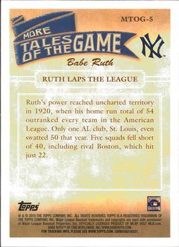 2010 Topps More Tales of the Game #MTOG-5 "Ruth Laps The League"