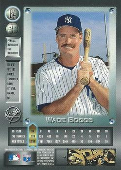 1996 Metal Universe Platinum Wade Boggs #84 New York Yankees
