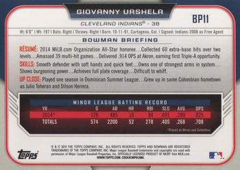 2015 Bowman Giovanny Urshela Rookie #BP11 Guardians