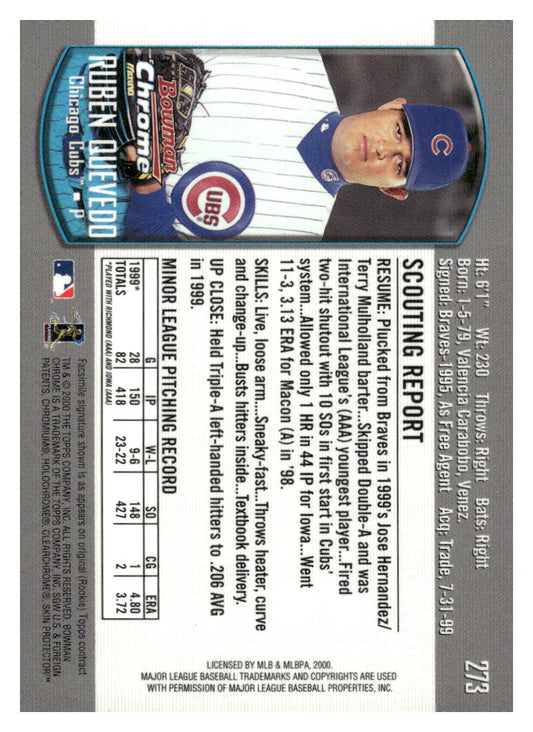 2000 Bowman Chrome #273 Ruben Quevedo