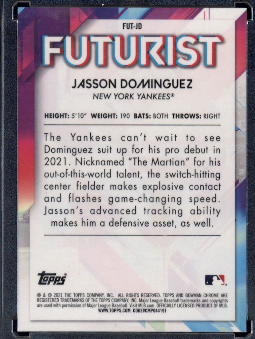 2021 Bowman #FUT-JD Jasson Dominguez Futurist Aqua Refractor #/125