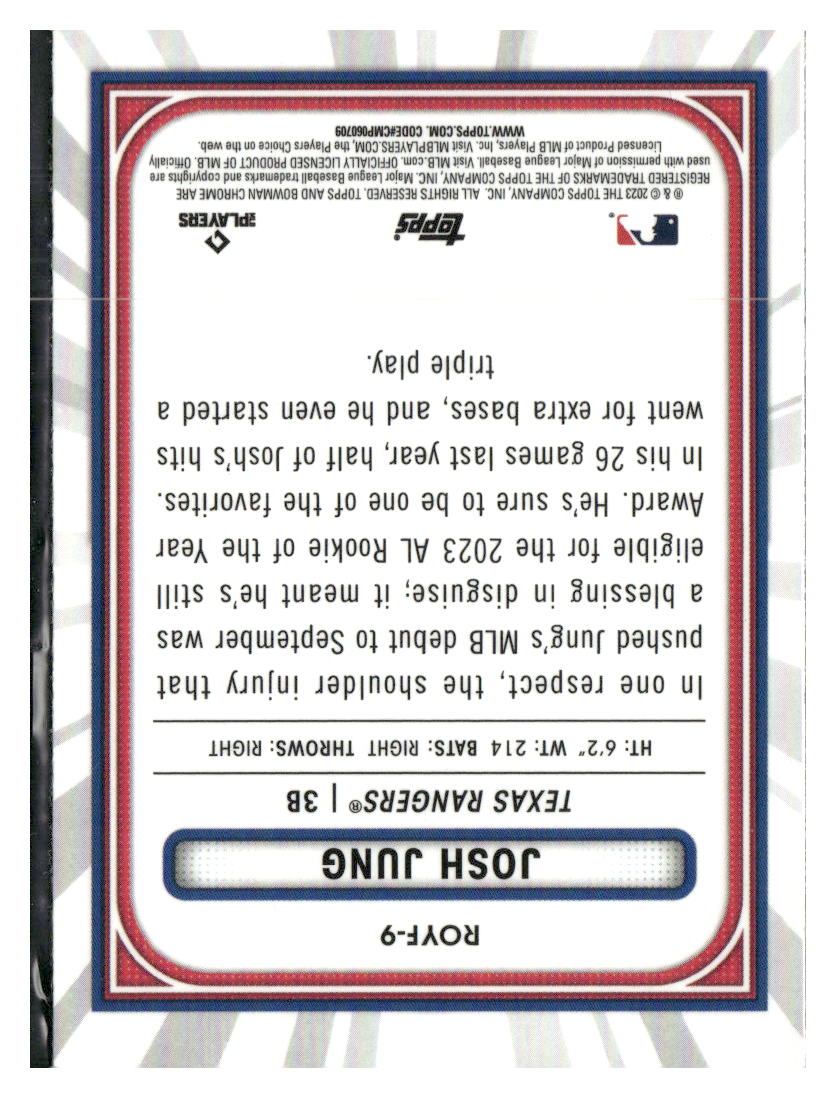 2023 Bowman #ROYF-9 Josh Jung Rookie of the Year Favorites