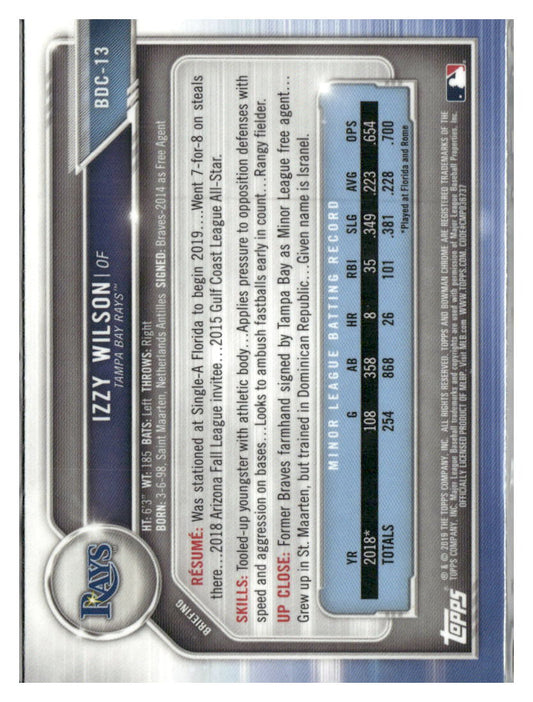 2019 Bowman Draft Sapphire Edition #BDC-13 Izzy Wilson