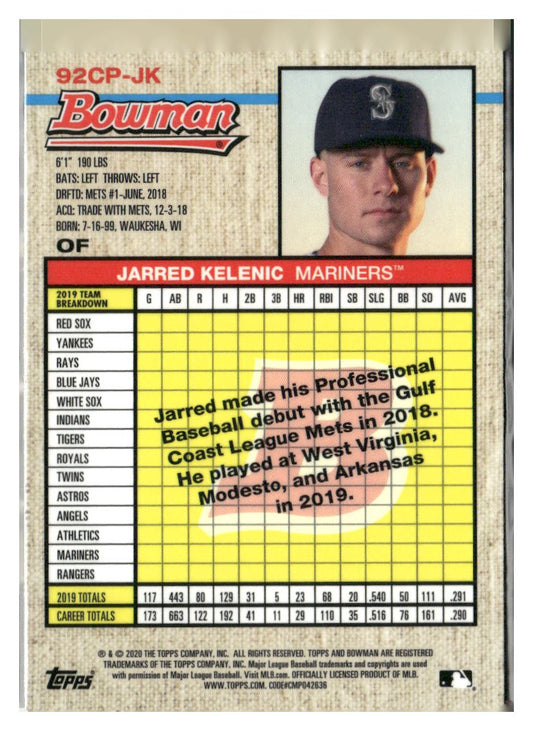 2020 Bowman Heritage #92CP-JK Jarred Kelenic Chrome Prospects