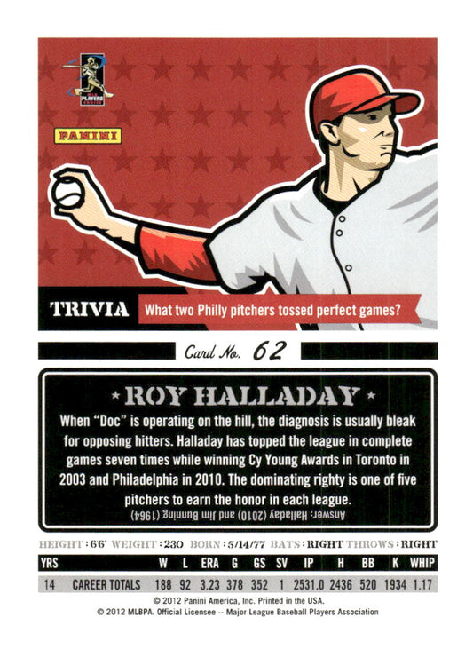 2012 Panini Triple Play #62 Roy Halladay