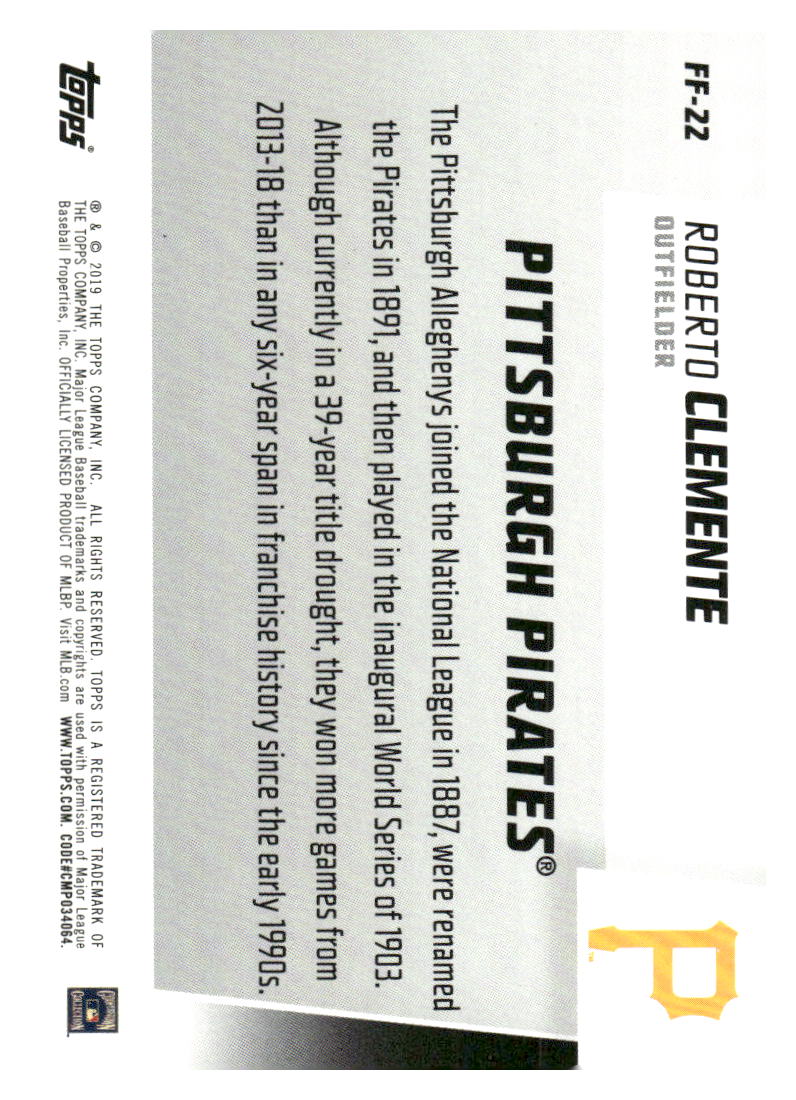 2019 Topps #FF-22 Roberto Clemente Franchise Feats
