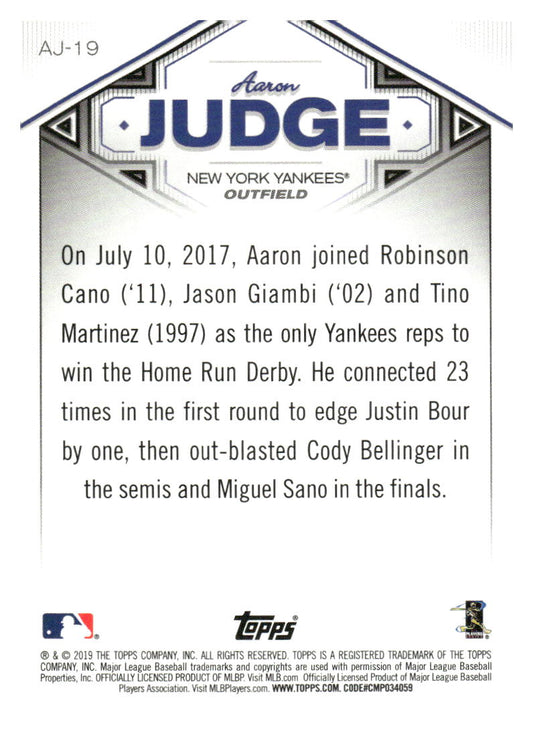 2019 Topps #AJ-19 Aaron Judge Aaron Judge Star Player Highlights