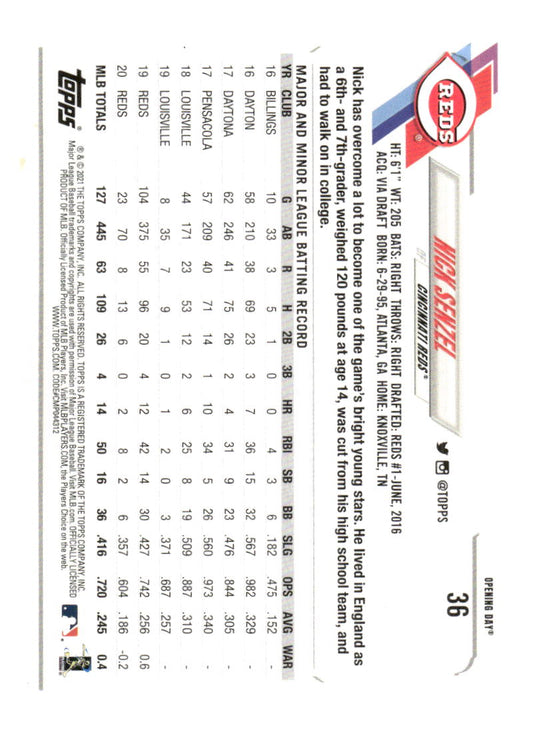 2021 Topps #55 Nick Senzel Yellow
