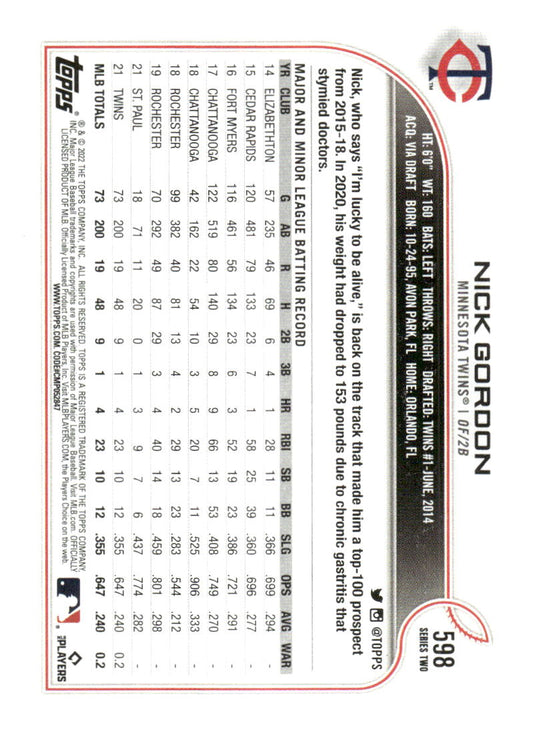 2022 Topps #598 Nick Gordon