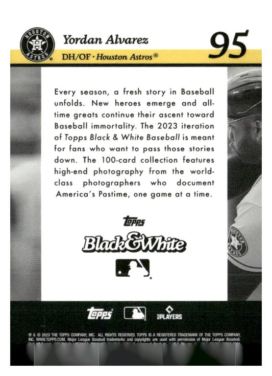 2023 Topps Black & White #95 Yordan Alvarez Sepia Filter #/75