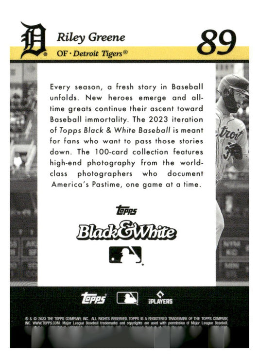 2023 Topps Black & White #89 Riley Greene