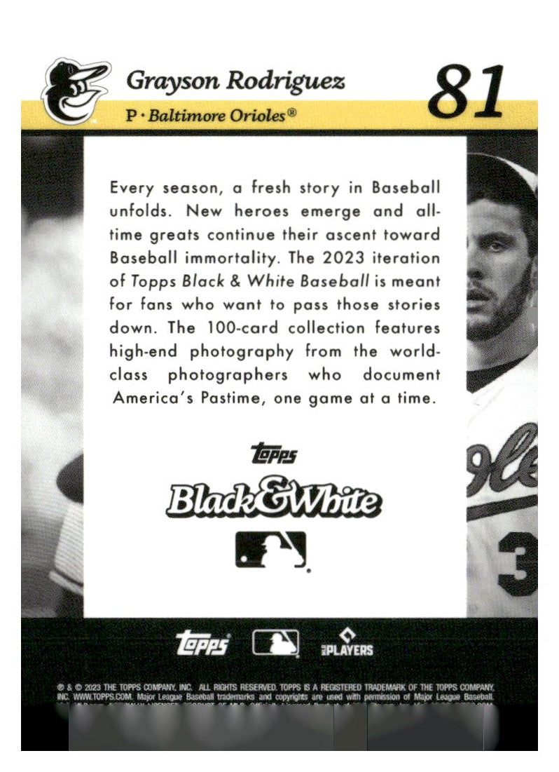 2023 Topps Black & White #81 Grayson Rodriguez