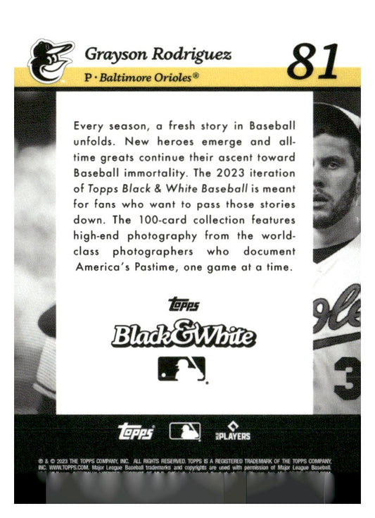 2023 Topps Black & White #81 Grayson Rodriguez