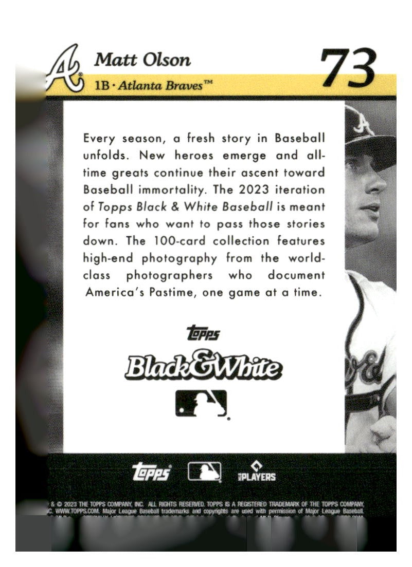 2023 Topps Black & White #73 Matt Olson