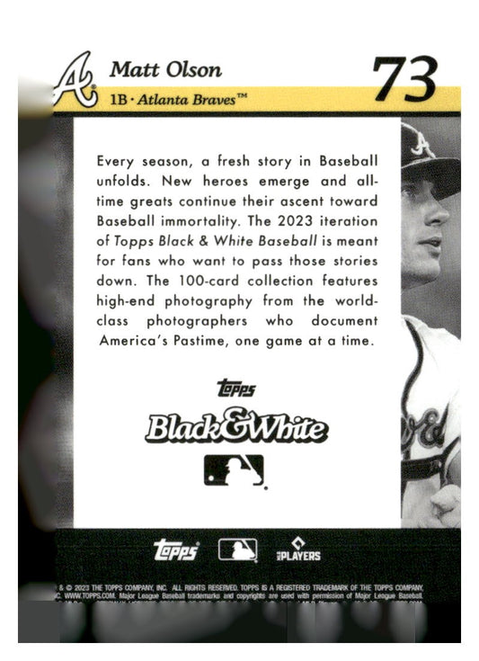 2023 Topps Black & White #73 Matt Olson