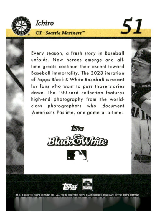 2023 Topps Black & White #51 Ichiro