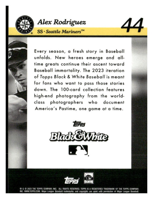 2023 Topps Black & White #44 Alex Rodriguez