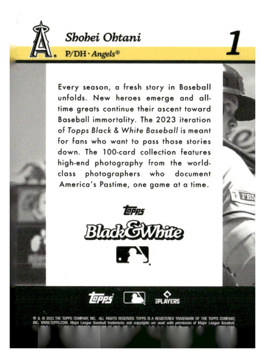 2023 Topps Black & White #1 Shohei Ohtani