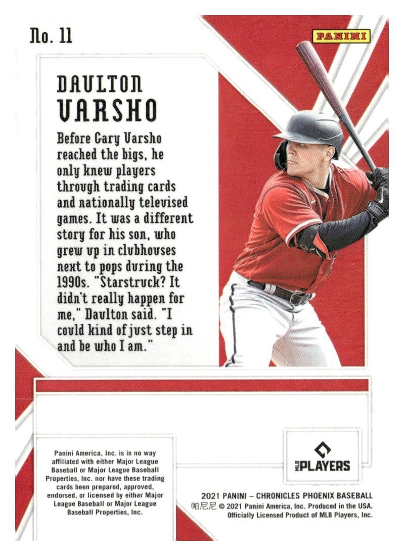 2021 Panini Chronicles #11 Daulton Varsho Phoenix Pink Pulsar