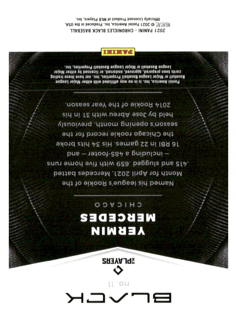 2021 Panini Chronicles #11 Yermin Mercedes Black